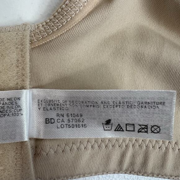 Wacoal 38C Sports Bra Contour High Impact Underwire 853209 Coolmax Beige Tan - Picture 14 of 15